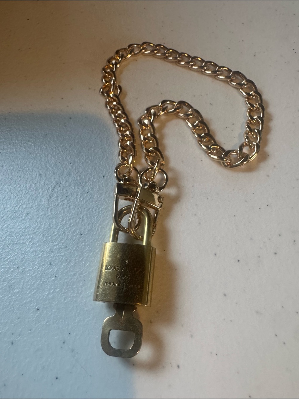 Louis Vuitton Brass Padlock Charm with Key